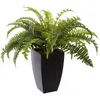 Image de FOUGÈRE ARTIFICIELLE POT NOIR MODERNE 55CM