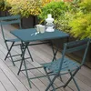 Image de Table De Jardin CarrÃ©e Greensboro Bleu Canard HespÃ©ride - Bleu Canard