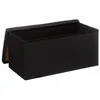 Image de 2 en 1 Pouf pliant double et Coffre de rangement Noir 76 x 37.5 cm