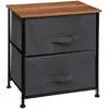 Image de Table de chevet Ã  2 Tiroirs - H. 51 cm - Gris foncÃ©