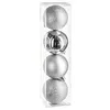 Image de DÃ©co de sapin Lot de 4 Boules de NoÃ«l D 8 cm - Argent