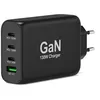 Image de PORT Connect - Adaptateur secteur - GaN - 130 Watt - 5 A - PD, QC 3.0 - 4 connecteurs de sortie (USB type A, 3 x USB-C) - sur le câble : USB-C - Europe