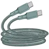 Image de Just Green Câble USB-C vers USB-C Recyclable Coton tressé 3A 2 mètres Vert