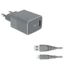 Image de Chargeur secteur Force Power USB A + Câble Lightning 1.2m Recycle Gris