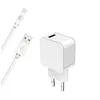 Image de BIGBEN Connected - Adaptateur secteur - câble USB A/Lightning, 100 % plastique recyclé - 12 watt - 2.4 A - Smart IC (USB) - sur le câble : Lightning - Certifié MFI - blanc