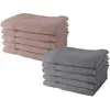 Image de Today Lot De 10 Serviettes De Toilette Today 50x90 Cm 100% Coton - 5 Roses Des Sables + 5 Acier