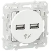 Image de Prise chargeur USB - 2 x USB - Blanc - Odace SCHNEIDER
