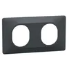 Image de Plaque de finition double Schneider Electric Ovalis anthracite