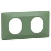 Image de Plaque de finition 2 postes Schneider Electric Ovalis S320704B coloris vert forÃªt l.158 x P.10 x H.87 mm