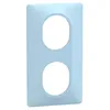 Image de Plaque de finition 2 postes Schneider Electric Ovalis S320724C coloris bleu azurin l.87 x P.10 x H.158 mm