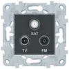 Image de Schneider Prise TV/SAT/FM 1 entrée bornes à vis anthracite Unica