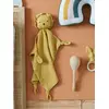 Image de Doudou personnalisable en gaze de coton + hochet rond curry TU