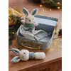 Image de Doudou plat lapin personnalisable + hochet en mallette vert TU