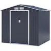 Image de Abri De Jardin En MÃ©tal 4.07 MÂ² - Kit D'ancrage Inclus - Gris Anthracite