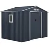 Image de Abri De Jardin En Métal 5.29 M² - Kit D'ancrage Inclus - Gris Anthracite