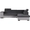 Image de CanapÃ© d'angle droit convertible + coffre 5 places - Tissu gris clair et gris foncÃ© - L 271 x P 220 x H 77 cm - ARMSTRONG