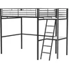 Image de Lit mezzanine avec bureau en mÃ©tal Ã©poxy - Noir - Sommier inclus - 140x190 cm - OXFORD
