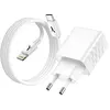 Image de Chargeur Secteur USB / USB-C 20W PD QC 3.0 avec Câble Lightning Akashi Blanc