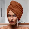 Image de Serviette De Bain Pour La TÃªte En Coton 24x62 Cm Lagune Terra, Par Soleil D'ocre