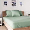 Image de Drap Housse En Coton 160x200 Cm Jersey Vert D'eau, Par Soleil D'ocre