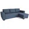 Image de Canapé D'Angle Fixe Réversible 4 Places - Tissu Bleu - L245 X P150 X H86 Cm - Hamilton - Fabriqué En Ukraine