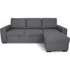 Image de CanapÃ© d'angle convertible rÃ©versible CATHY 3 places - Tissu Gris - L 242 x P 155 x H 85 cm