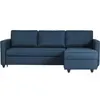 Image de Canapé d'angle convertible réversible 3 places CATS - Tissu bleu - L 222 x P 150 x H 86 cm