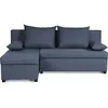 Image de Canapé d'angle réversible   Tissu Bleu   L 192 x P 143 x H 79 cm   JOSS - Fabriqué en Ukraine