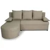 Image de Canapé d'angle Convertible Réversible 3 Places Jen - Tissu Beige - Style Contemporain - L196 x H88 x P159 cm