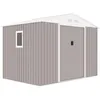 Image de Abri De Jardin En Acier 5.29 MÂ² - Kit D'ancrage Inclus - Taupe