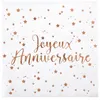 Image de 20 SERVIETTES JOYEUX ANNIVERSAIRE 25CM ROSE GOLD
