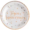 Image de 10 ASSIETTES CARTON ANNIVERSAIRE 23CM ROSE GOLD