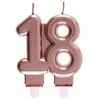 Image de Décoration gâteau anniversaire avec bougie 18 ans rose gold métallique (x1) REF/6932