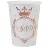 Image de 10 gobelets carton couronne princesse 27cl or rose - 000724400000020