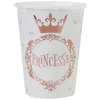 Image de 10 Gobelets Carton Couronne Princesse 27cl Rose Gold