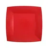 Image de 10 ASSIETTES CARTON BIO CARRÉES 18CM ROUGE