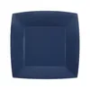 Image de 10 ASSIETTES CARTON BIO CARRÉES 18CM BLEU MARINE