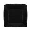 Image de 10 ASSIETTES CARTON BIO CARRÉES 18CM NOIR