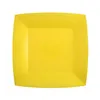 Image de 10 ASSIETTES CARTON BIO CARRÉES 23CM JAUNE