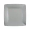 Image de 10 ASSIETTES CARTON BIO CARRÉES 23CM ARGENT