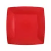 Image de 10 ASSIETTES CARTON BIO CARRÉES 23CM ROUGE