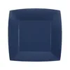 Image de 10 ASSIETTES CARTON BIO CARRÉES 23CM BLEU MARINE