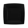 Image de 10 ASSIETTES CARTON BIO CARRÉES 23CM NOIR
