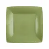 Image de 10 ASSIETTES CARTON BIO CARRÃES 23CM VERT OLIVE