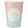 Image de 10 GOBELETS CARTON BABY GENDER 27CL BICOLORE