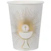 Image de 10 GOBELETS COMMUNION CARTON 7.8X9.7CM BLANC OR