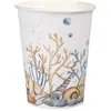 Image de 10 GOBELETS CARTON MER COQUILLAGE 27CL BLANC