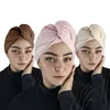 Image de Lot de 3 serviettes turban pour cheveux - Microfibre - Beige rose et marron - Vivezen