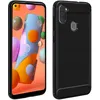 Image de Avizar Coque pour Samsung Galaxy A11 Protection Souple Carbone Métal Brossé Noir