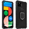 Image de Avizar Coque pour Google Pixel 4A 5G Flexible Antichoc Bague Métallique Support Vidéo Noir